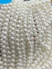 15.5inch Natural  Sea Freshwater 4mm-12mm Round Pearl Beads, Round  Nacre Pearls Baroque Pearl Strands, Pearls Supplies, Wholesaler Pearls