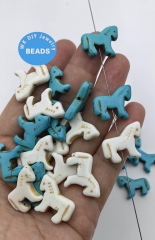20pcs turquoise stone bear horse zuni animals cute beads
