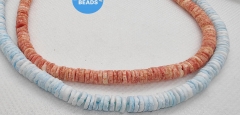 24inch Natural Shell Heishi Disc Beads, Coral blue white yellow pink red Pearl MOP Rondelle Spacer Beads ,Irregular Shell Bead