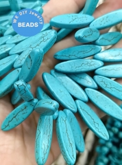 Marquise Evil Turquoise Smooth oval  Egg Beads 20x6mm Matrix Blue Green loose Beads 50pcs For necklace bracelet earrings DIY