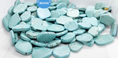 Green Matrix blue turquoise 15-60mm 15inch  freeform slab slice beads Chunky Belt Nugget Gemstone beadss | Loose Beads