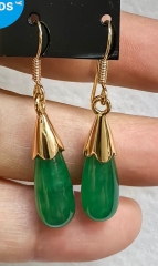 Jade Long Drop Pendant with 14K Gold Earrings  Focal Jadeite gemstone Stone,Loose bead,Healing earring  necklace PI jewelry making for gift