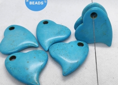 Large Turquoise Heart Pendant: 45mm 1pcs Love Cabochon for Jewelry Making