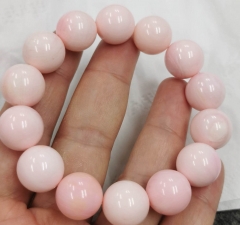 Large Genuine Pink Queen Conch Bracelet  Round Pears 4mm to 20mm jewelry  bracelet for gift