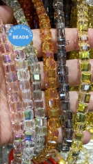 100pcs Clear White Crystal   beads - Cube Box Square  beads   6mm  8mm 10mm wedding jewelry making crystal - loose bead   Bracelet necklace