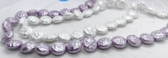 26pcs Natural Sea Pearl charm 16mm  Round Disc Coin Violet purple Pearl shell  Button Loose Beads  Jewelry Bracelet Necklace Material Supply