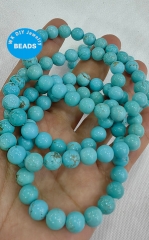 Genuine Aqua Blue Turquoise Bracelet 4-16mm 8inch Round Ball   Gemstone  for gift  jewelry bracelets