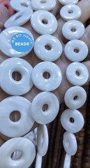 16" strand Genuine  white shell donut Natural Pearl Shell Bead Round Disc coin  Hollow  Donut filigree Shell jewelry loose Beads earrings