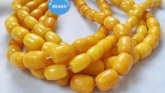 Golden Oranger yellow  Jade Gemstone  8-16mm 15.5" Strand Rice Drum Barrel Oval Column Spacer Beads