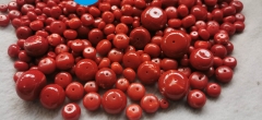 2strand  Genuine Red Bamboo Coral Smooth Nugget Egg Freeform Pebble Beads 15.5" Strand 6-10mm