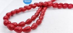 2strands 15.5"  Red Turquoise drop pearl teadrop  8X12mm Matrix Blue Green loose Beads For necklace bracelet earrings DIY