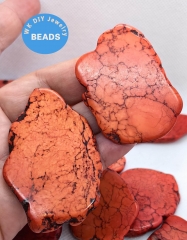 10pcs Oranger Red  turquoise Cabochons Slab Flat  15-60mm Chunky Belt Nugget Gemstoneblue turquoise freeform slab slice nugget pendant