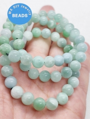 Natural Myanmar Jade Bead Bracelet: AAA Grade Jadeite, 8 inch Boho Jewelry