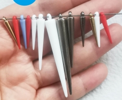 100pcs Spike Charms -23mm 36mm 50mm Spiky Charm - Sharp  Electroplated Silver,Red ,Blue,White,GOLD  - With Holes to Easily make Jewelry
