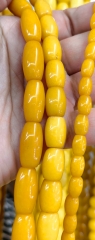 Golden Oranger yellow  Jade Gemstone  8-16mm 15.5" Strand Rice Drum Barrel Oval Column Spacer Beads