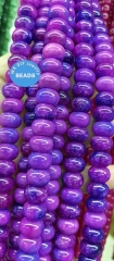 15.5" Strand Purple Violet Jade Gemstone Rondelle Abacuse  Smooth Round ball disco 4-12mm Beads  For jewelry making
