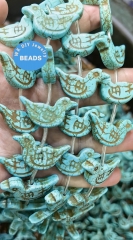 Carved Turquoise Bird Beads: Rainbow Gemstone Animal Charms (2-36PCS)