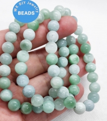 Natural Myanmar Jade Bead Bracelet: AAA Grade Jadeite, 8 inch Boho Jewelry
