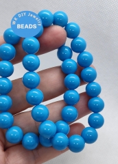 Beauty Sleeping Blue Turquoise Bracelets  Necklace ball Round ball Beads Jewelry Necklace 18K Gold clasp Gift