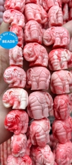 20pcs Violet   Elephant Beads , Pink Conch  Beads ,12-16mm Pink Red  Lucky Elephant Beads ,Spiritual Jewelry  loose beads for jewelry making