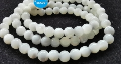 16" Genuine White  MOP  Shell Streatch Bracelet Round  Beads  brown ,grey black shell pearls in 4mm 6mm 8mm 10mm 3 Rows bracelets necklace