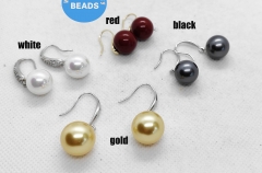 18inch hanmade Knot Pearl Necklace Micro Pave Hoop Pearl Stud Earrings: Natural Sea White Baroque Style Round Red Grey Gold Black Beads