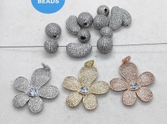 Large Sunflower Pendant Butterfly Connector Cubic Zirconia CZ Micro Pave Clover Petal  Multi Strand Link |  Charms Jewelry Making Supplies