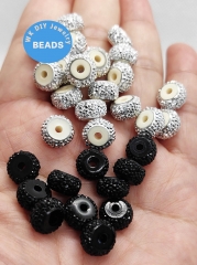 CZ Micro Pave Wheel Spacer Beads,  8x5mm Wheel Rondelle Beads,Spacer Beads Wheel Round Disc Clay Findings Jewelry Making 10-100pcs