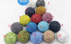 25mm Aqua Blue Crimsone  Montana Disco Ball Beads ,Micro Pave Crystal,hinestone Polymer Clay Beads, Bracelet Beads Jewelry Supplies 10 pcs