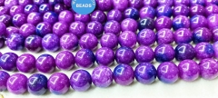 15.5" Strand Purple Violet Jade Gemstone Rondelle Abacuse  Smooth Round ball disco 4-12mm Beads  For jewelry making