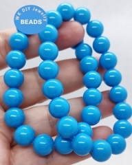 Beauty Sleeping Blue Turquoise Bracelets  Necklace ball Round ball Beads Jewelry Necklace 18K Gold clasp Gift