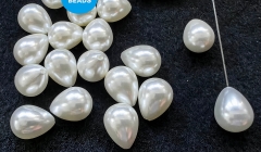 24pcs Drop Pearls Beads, White Pearl Beads,3D cube 6-20mm Loose Pearl Beads,  Natural Pearls  Pearl Beads for Jewelry Making Half Drilled