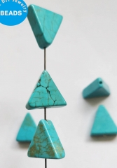 Triangle Flat Turquoise Discs ,drilled Sharp Point  Earrings Pendnat Blue Gemstone 14-16mm 12 pcs Wholesale LOT Jewelry Making