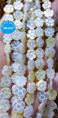 Natural Yellow Pearl Shell ,Flower, Petal, Clover, Rondelle,square,Oval ,Roundel ,Star,drop Beads 8-12mm 15.5" Shell Pearl Jewelry