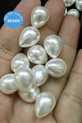 24pcs Drop Pearls Beads, White Pearl Beads,3D cube 6-20mm Loose Pearl Beads,  Natural Pearls  Pearl Beads for Jewelry Making Half Drilled