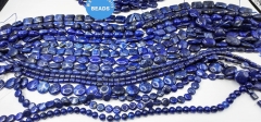 Last batch 5strands Lapis Lazuli Gemstone Irregular Disc Coin round drop evil bar drum rice cube Gemstone Spacer Bead for Jewelry Making