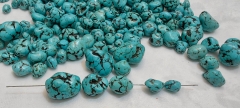 Dark Blue Matrix   Turquoise Tumbled Stone 10 pcs 6-50mm(2") - Turquoise Crystal –– Freeform nuggets Turquoise Gemstones – Healing Stones