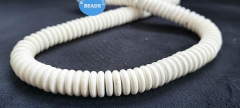 16inch Mulitcolor Bone White  Turquoise Rondelle Candy Necklace  4-12mm Round Disc Wheel Abacuse beads