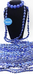Last batch 5strands Lapis Lazuli Gemstone Irregular Disc Coin round drop evil bar drum rice cube Gemstone Spacer Bead for Jewelry Making