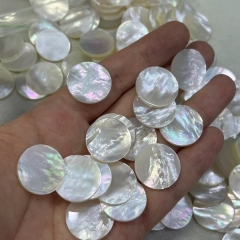 AAA Natural Mother of Pearl Flat Disc Round Cabochon 6-25mm 10PCS, White Pearl Shell  6-30mm Thin Coin Charms, White MOP Disc Charms
