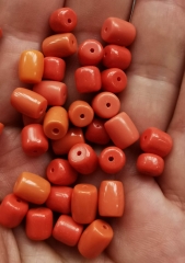 20pcs  AKA Red Coral Rondelle Beads, Drum Barrel Abacuse Coral neckalce Size 6 To 20 mm loose beads for jewelry making