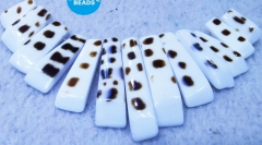 Handmade White Sea Shell Beads: Rectangle Bar Pendant, Jewelry Making