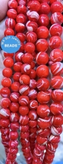 Hot Red Natural White Mother of Pearl 6-8mm Smooth Round Beads Iridescent Shell brown Grey BLack Pearl 15.5" Strand