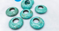 Blue turquoise donut for spirituality 40-60mm 2pcs Doughnut Donut PI Slab Freeform rectnagle Gemstone Pendant Loose Bead Jewelry Making