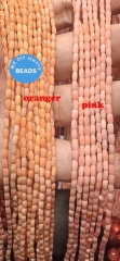 60pcs Pink Bamboo Sand Oranger Coral Smooth drum Barrel Column  oranger Coral  Loose Beads  6x3mm15.5inch for jewelry making