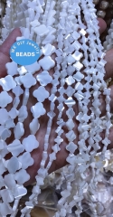 16inch Genuine shell clover beads - white shell 4 leaf beads - lucky symbol shell beads - plant jewelry beads mother of pearl beads supplies