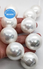 Sea pearls handpicked 30mm  full or undrilled white color pearl Sphere for jewelry making rings, pendants, earrings add on beads 1PCS
