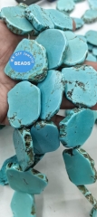 Green Matrix blue turquoise 15-60mm 15inch  freeform slab slice beads Chunky Belt Nugget Gemstone beadss | Loose Beads