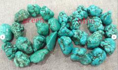 Full strand  Blue Matrix  Turquoise Tumbled Stone  6-50mm(2") - Turquoise Crystal –– Freeform nuggets Turquoise Gemstones – Healing Stones