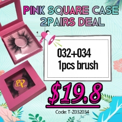 Pink sqaure case 2pairs deal, 3days shipping!!!